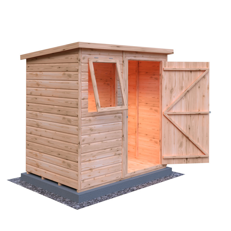Perugia 6 Ft. W x 4 Ft. D Shiplap Pent Shed, Yes