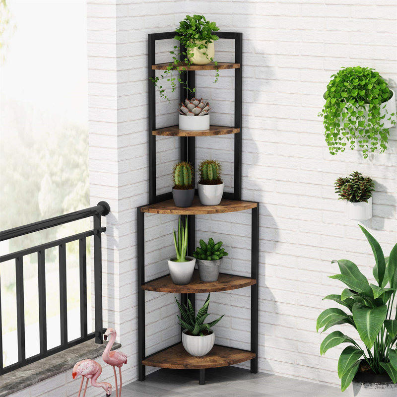 Adrean 152cm H x 52cm W Steel Corner Bookcase