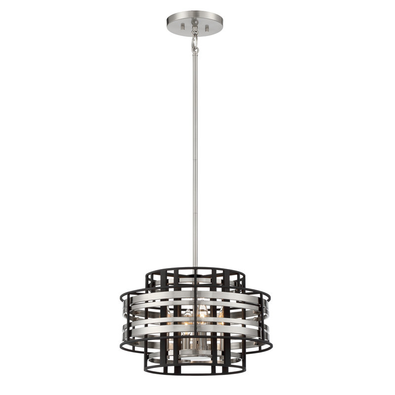 Brushed Nickel and Sand Coal 4-Light Mini Pendant