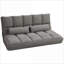 Fauteuil convertible Lazy - fauteuil convertible avec dossier / appui-tête réglable + 2 coussins | Gris foncé | Polyester-1885603790