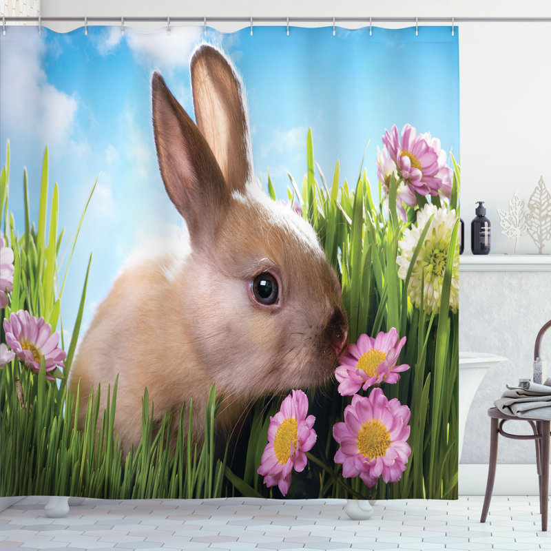 Dakota Fields Easter Shower Curtain Grass and Spring, 70" H x 69" W
