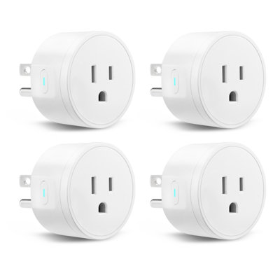 Prise intelligente WiFi Smart Plug Works avec Alexa et Google Home, paquet de 4, blanc