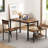 Pickell 4-Person Dining Table Set, 2 Chairs With Backrest,2-Person Bench With Storage Rack-1782382018
