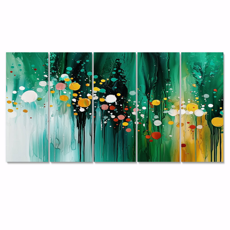 «Mute Floral», art mural à l'encre liquide II, H 28 po x l 60 po, 5