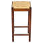 Tabouret en bois de manguier avec assise en corde tissée