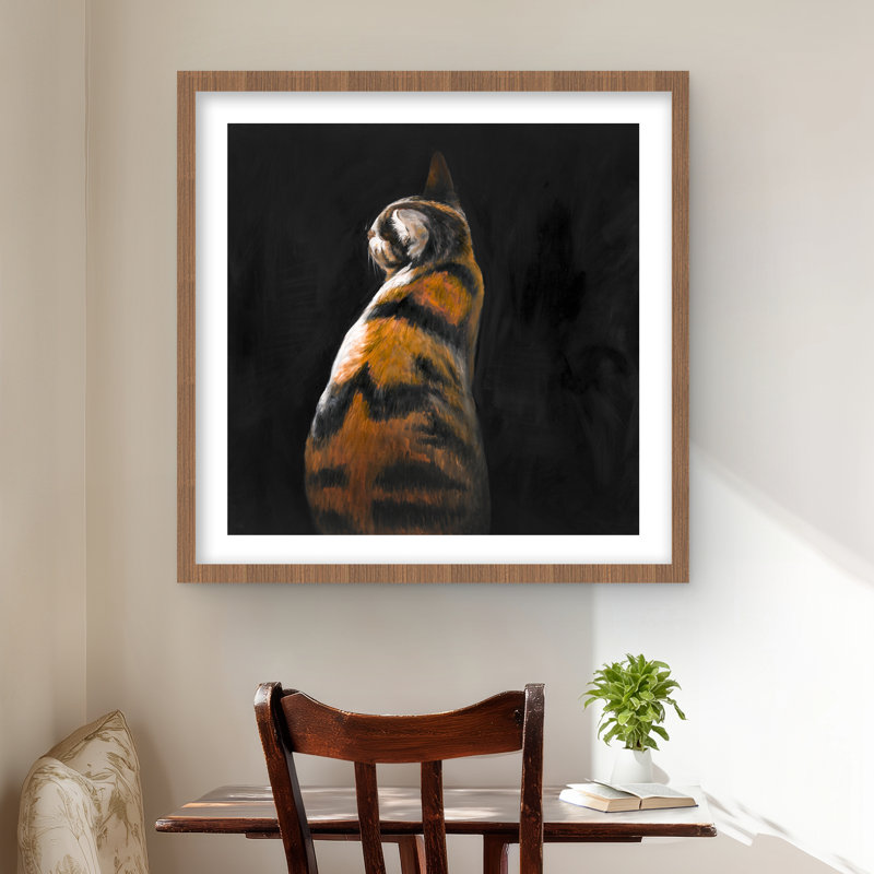 Chat tacheté - Imprimé mat félin orange encadré | Décoration intérieure