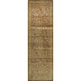 Ivory Hand-Knotted Wool Floral Palmettes Geometric Modern Contemporary Carpet Rug