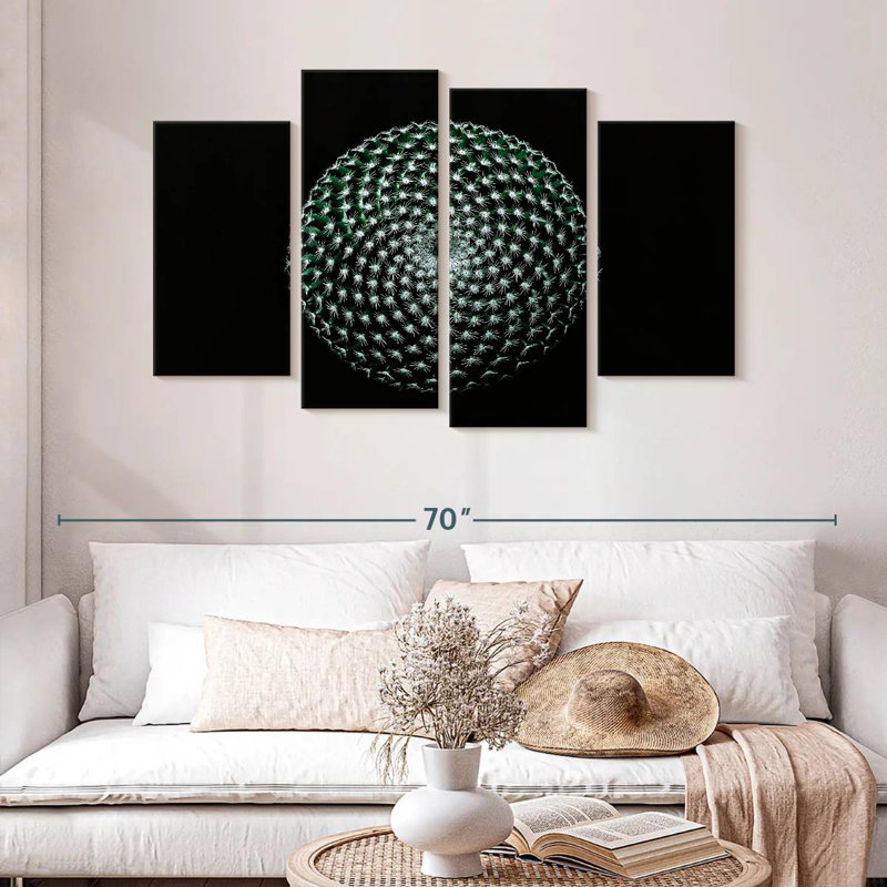 Harnek abstrait cactus, H 32 po x l 52 po