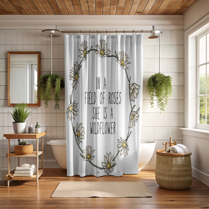 Rideau de douche 1 pièce Pride Flower, H 74 po x l 40 po