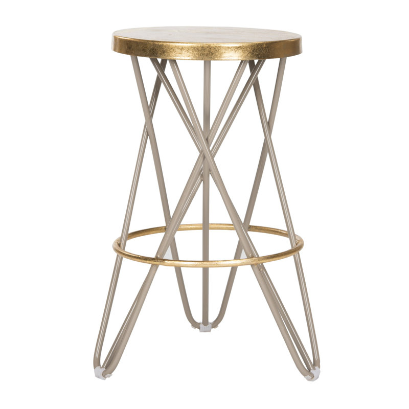 Dimitri Counter Stool with Metal Frame, Beige