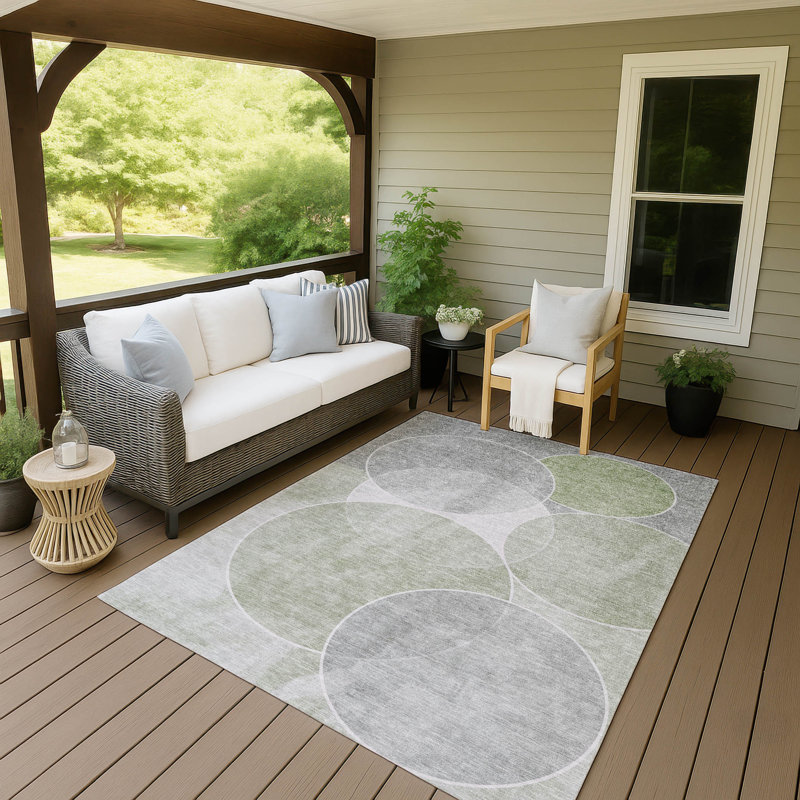 Machine Washable Indoor/Outdoor Pablo ACN2286 Geometric Rug, Rectangle 10' x 14'