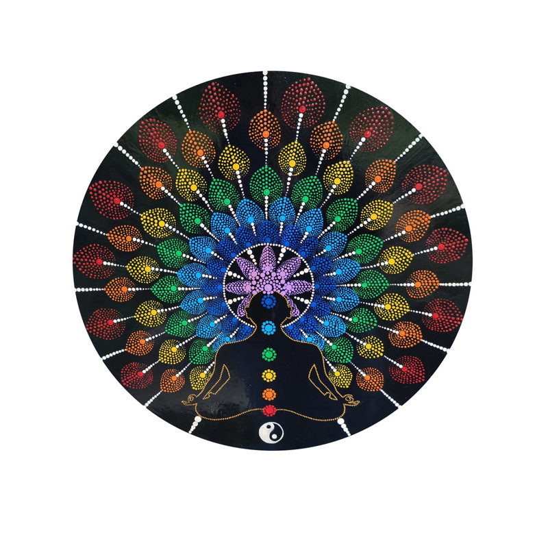 Sept chakras à pois | Acrylique sur panneau en bois aggloméré | Par Rachita Trehan