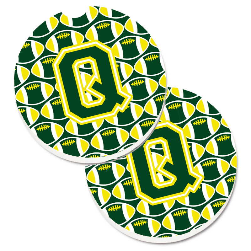 Sous-verre de football, Q, Vert / Jaune