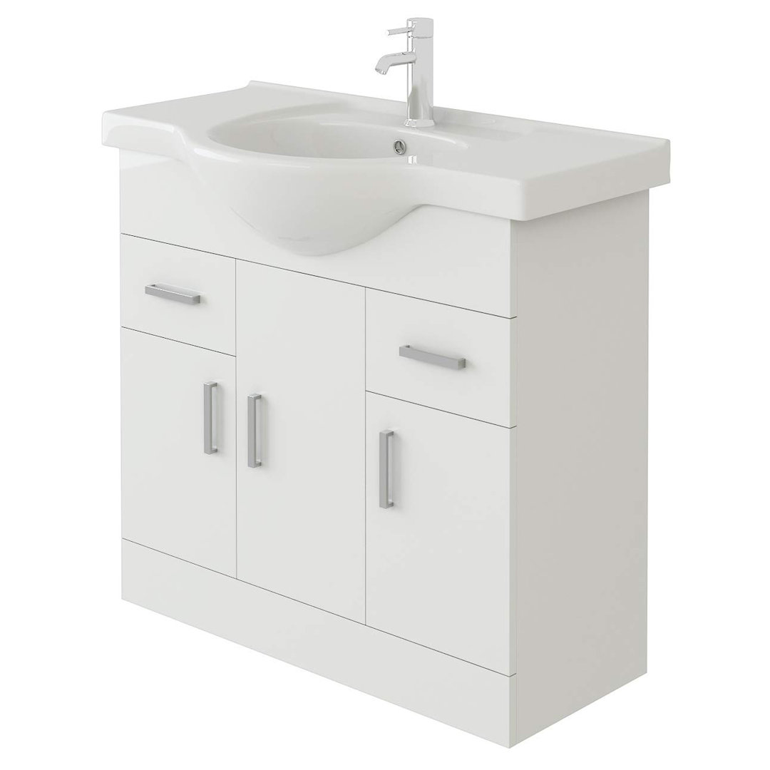 VeeBath Desire Mars 850 Unit and basin - White