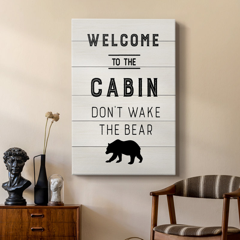 Bienvenue à la cabane - galerie Cavas sur mesure, H 27 po x l 18 po