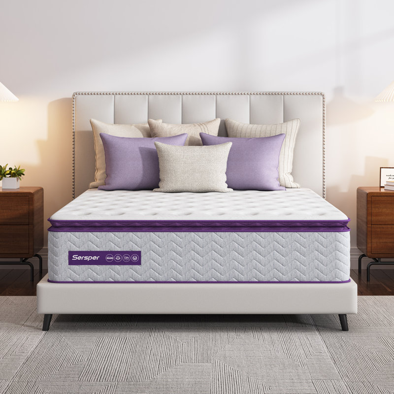 Matelas à plateau-coussin hybride moyen 8/10/12 po, 10", Autres