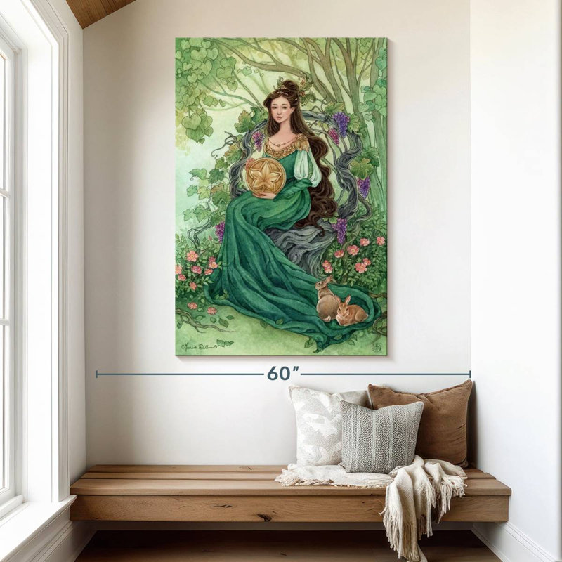 Leisha, reine des pentacles, H 51 po x l 34 po