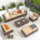 Bateman Wicker 6 - Person Modular Patio Conversation Sets with Cushions