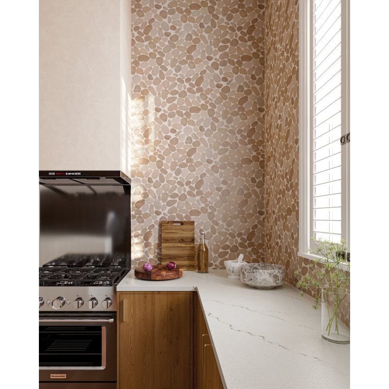 Carrelage mosaïque en tranches de 12 po x 12 po Waterbrook en brun clair / beige / ivoire