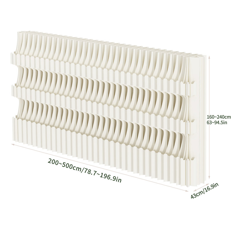 Paravent de séparation autoportant en papier accordéon avec fentes d'exposition de livres à plusieurs niveaux, cloison décorative pliable, étagère à livres sur pied à forme flexible pour la maison et les événements commerciaux, H 78,7 po × L 196,9 po × P 16,9 po