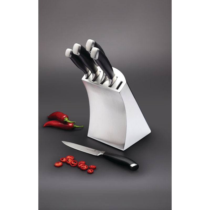 MasterClass Trojan 5 Piece Knife Set and Stainless Steel Block