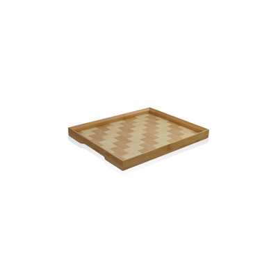 Elegant Walnut Bamboo Tray, 12.2 x 9.8 x 1.2 inches | 100% Natural Bamboo, Durable and Eco-Friendly | Perfect for Serving Snacks, Breakfast in Bed, or Home Décor | Lightweight and Stylish Design