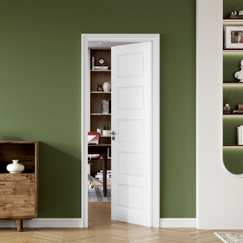 Porte battante en bois manufacturé à 5 panneaux, 28 po x 80 po