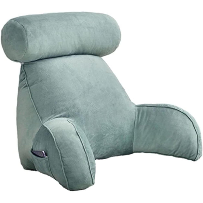 Coussin de lecture pour adulte avec accoudoirs, Bleu