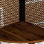 Tablette d'angle avec portes, armoire d'angle avec tablettes et porte-verres à vin, tablettes d'angle de présentation, support de rangement autoportant