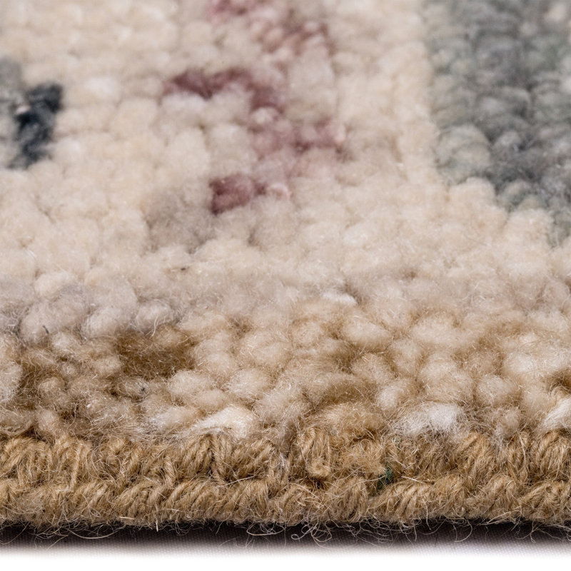 Wentworth-Adelaide Hand Knotted Wool Oriental Area Rug in Ivory, Rectangle 10' x 14'