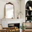 Miroir mural arqué en métal de style baroque, miroir décoratif-1009348551-1009348555