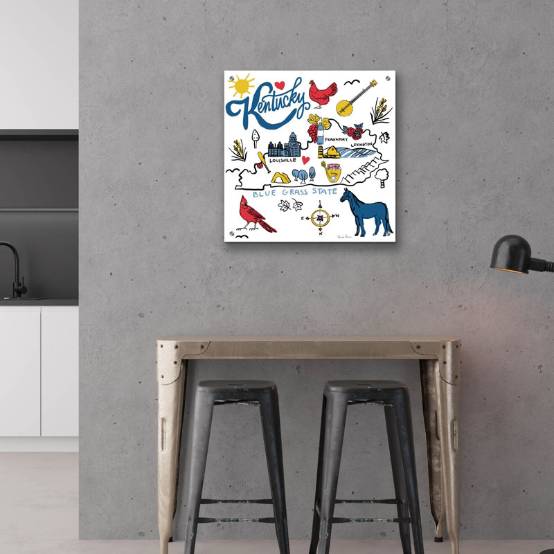  «Kentucky» par Farida Zaman, art mural en verre acrylique, 24 po x 24 po, H 24 po x l 24 po