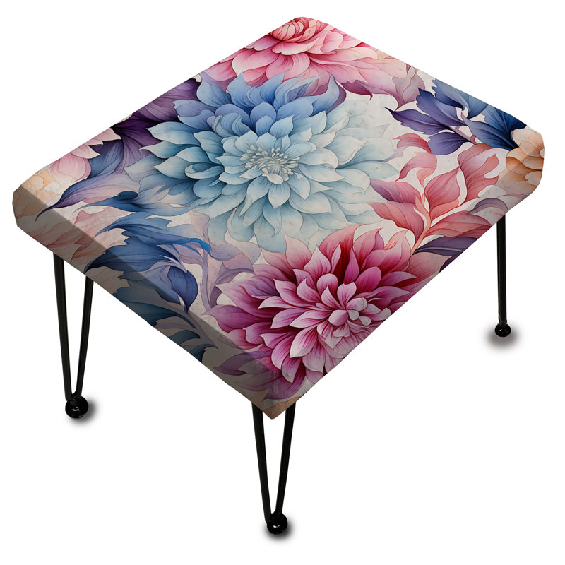Repose-pieds aquarelle Dahlia Mirage