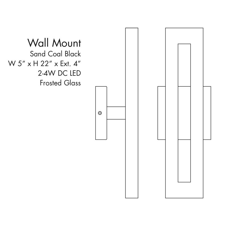 Paddock 2 - Light LED Outdoor Sconce, 4.37" H x 22" W x 5" D