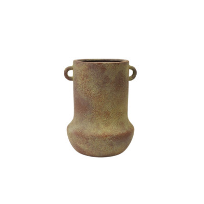 Cole and Ceramic Antique Style Textured Decorative Vase with Yellow Shadings