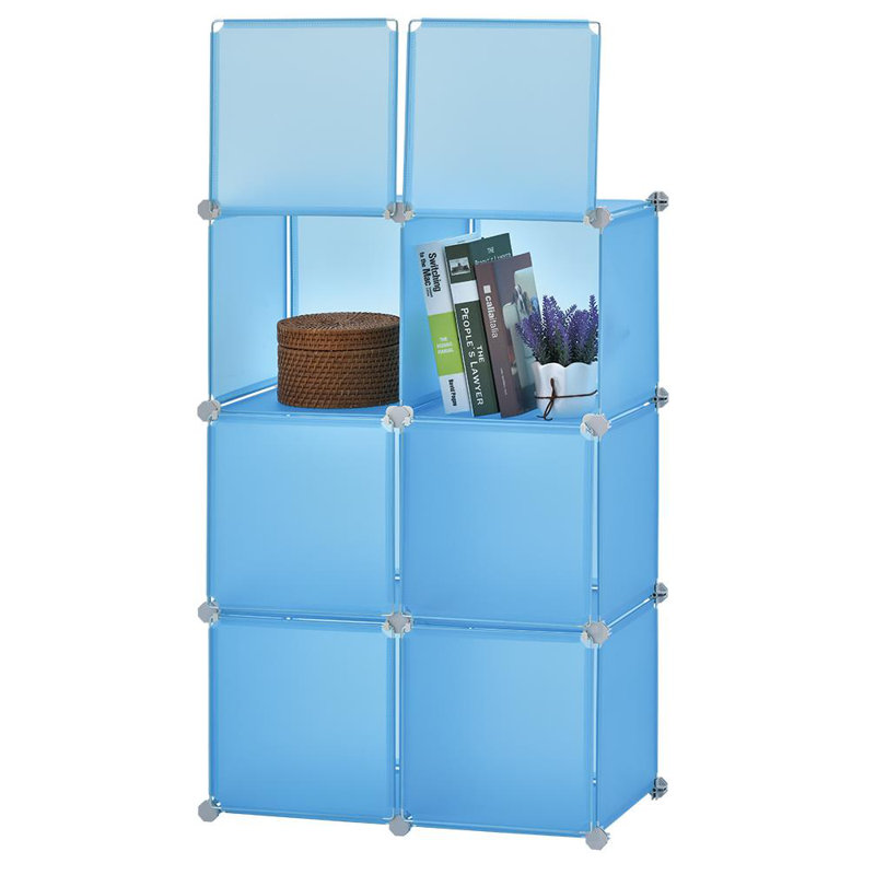 98cm H x 66.5cm W Plastic Cube Bookcase, Blue