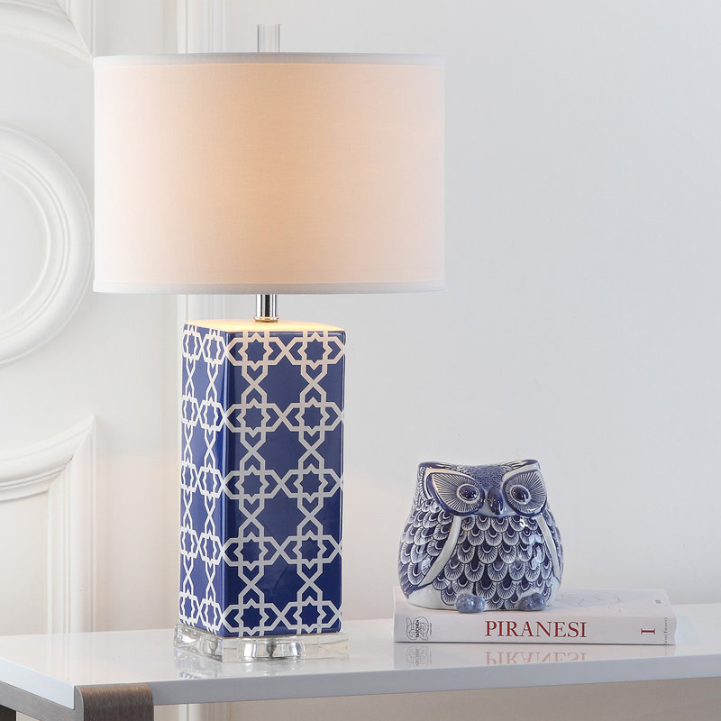 Dunson Ceramic Ceramic Table Lamp, Navy