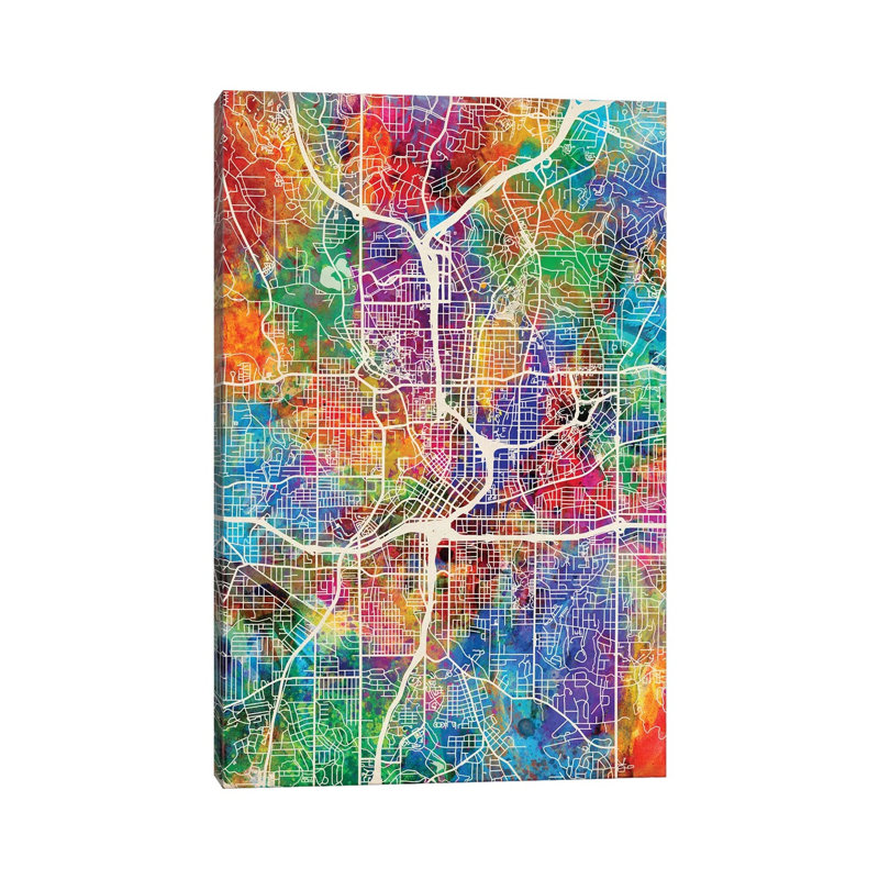 Atlanta Georgia City Map I by Michael Tompsett - Wrapped Canvas Gallery-Wrapped Canvas Giclée, 20.32 cm H x 30.48 cm W
