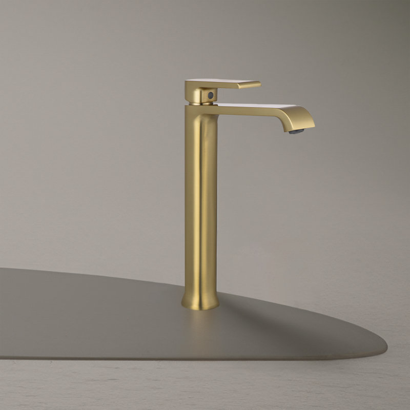 Brushed Gold Single Handle Vessel Sink Faucet