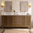 72" Free Standing Double Bathroom Vanity with Engineered Marble Top, Ceramic Sink, Backsplash-109176064-109176067