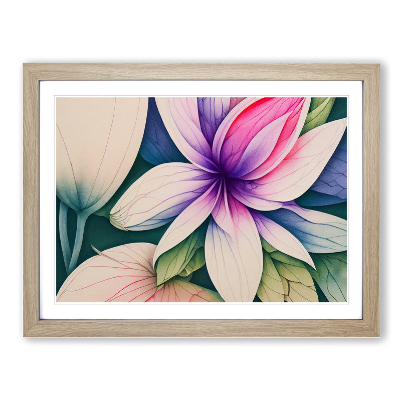 Pleasing Watercolour Flower - Framed Print