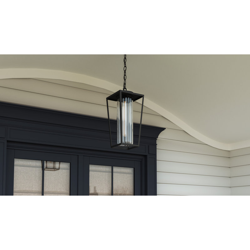 Mistretta 1-Light Matte Black Outdoor Hanging Lantern
