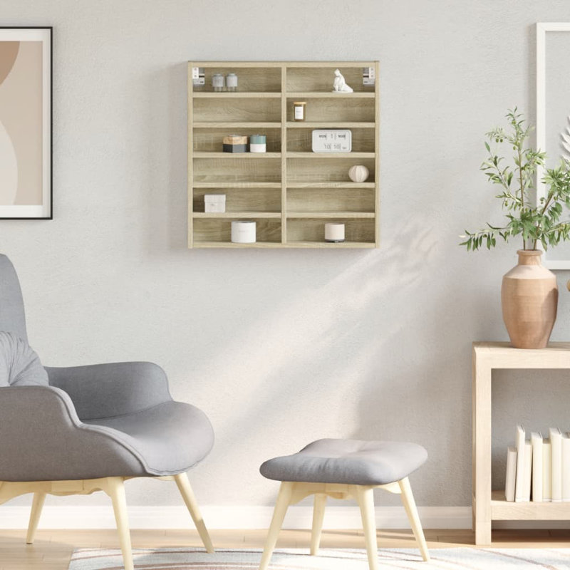 Roenick Floating Shelf, 58cm H x 60cm W x 8.5cm, Sonoma Oak