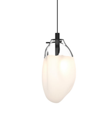Liquid 1 - Light LED Pendant, 10.75" H x 6" W x 6" D, Poured White