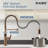 MASO Touchless Spring Kitchen Faucet with Pull-Down Sprayer, Fahrenheit Temperature Display, 3 Spray Modes, 360° Swivel, Single Handle for RV, Farmhouse, Camper, Laundry & Bar, Brushed Rose Gold-125898242