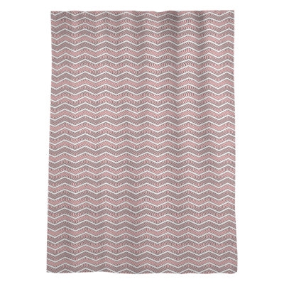 Stephenie Wavy Chevron Sheer Rod Pocket Single Curtain Panel