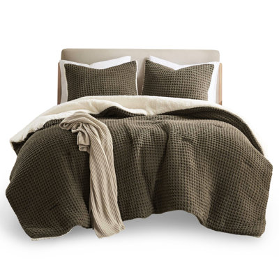 Édredon chenille en tricot gaufré double / grand - bourre réversible pour un mélange de confort chaleureux et confortable
