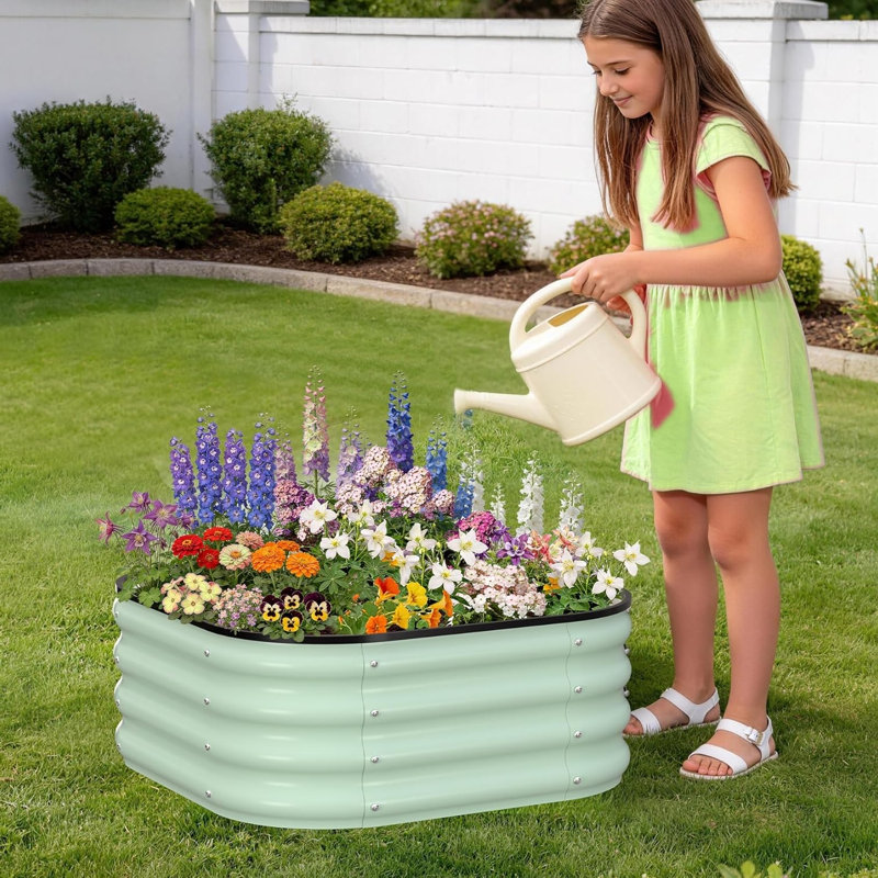 Metal Raised Garden Bed, Green