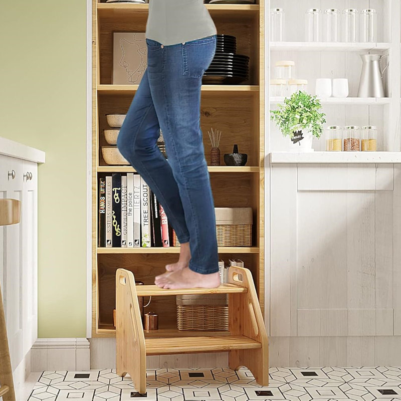 Marchepied en bois, H 12,99 po x l 14,96 po x P 12,99 po, brun