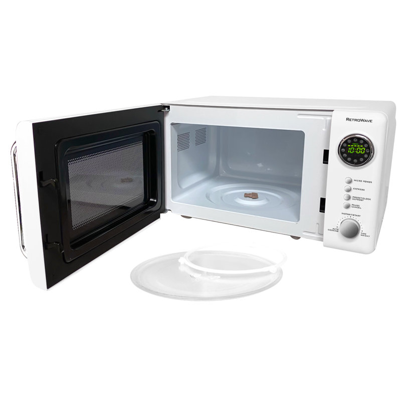 Nostalgia 0.7 Cubic Feet Countertop Microwave, White